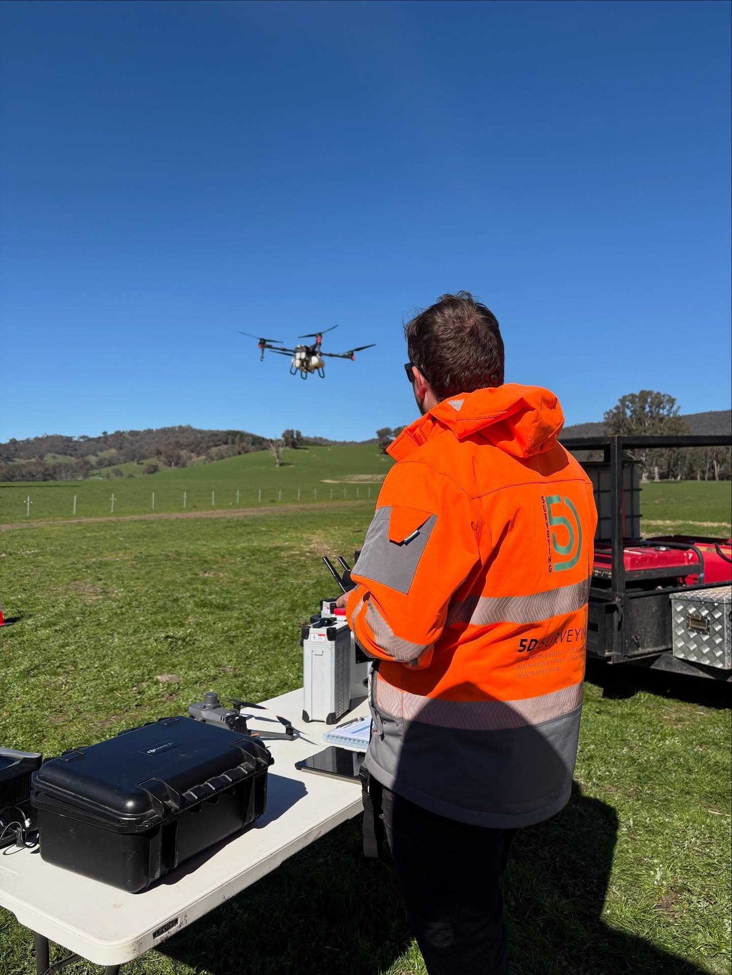 Agricultural drone in operation